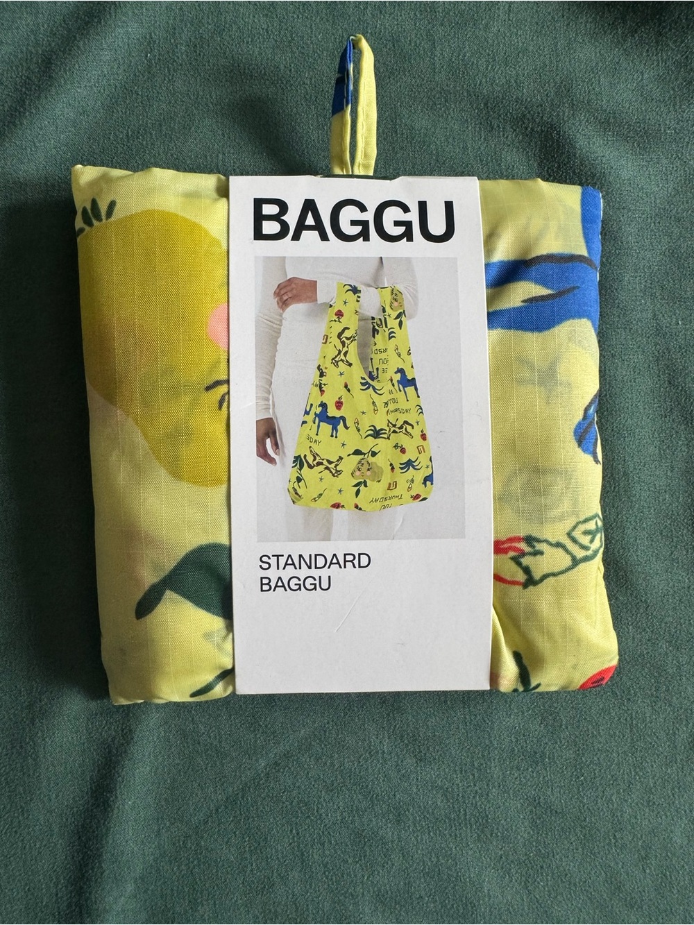 BAGGU Yellow Floral Foldable Reusable Tote